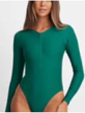 Blackbough Teal Long-Sleeve One-Piece Swimsuit